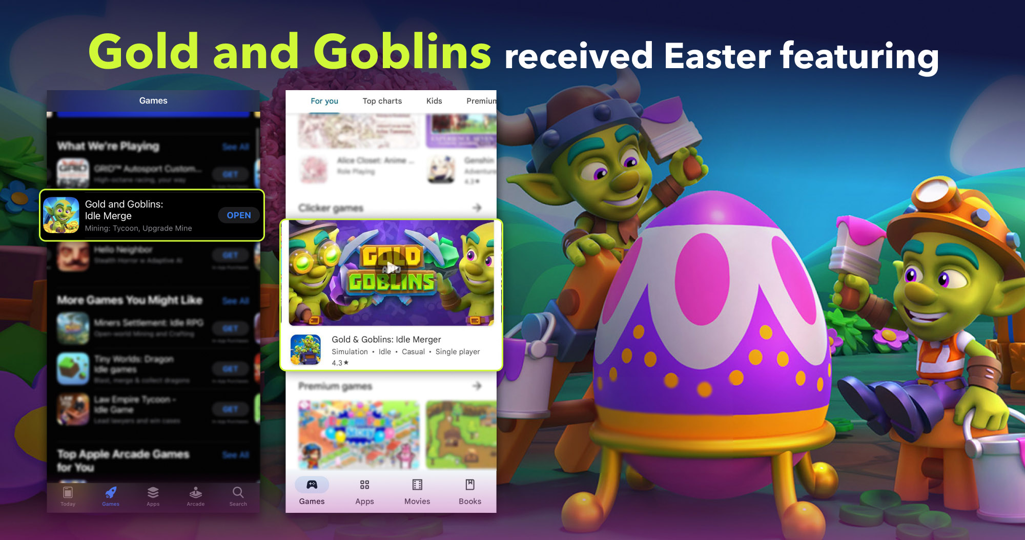 Gold & Goblins Received Easter Featuring - AppQuantum - Mobile Game  Publisher