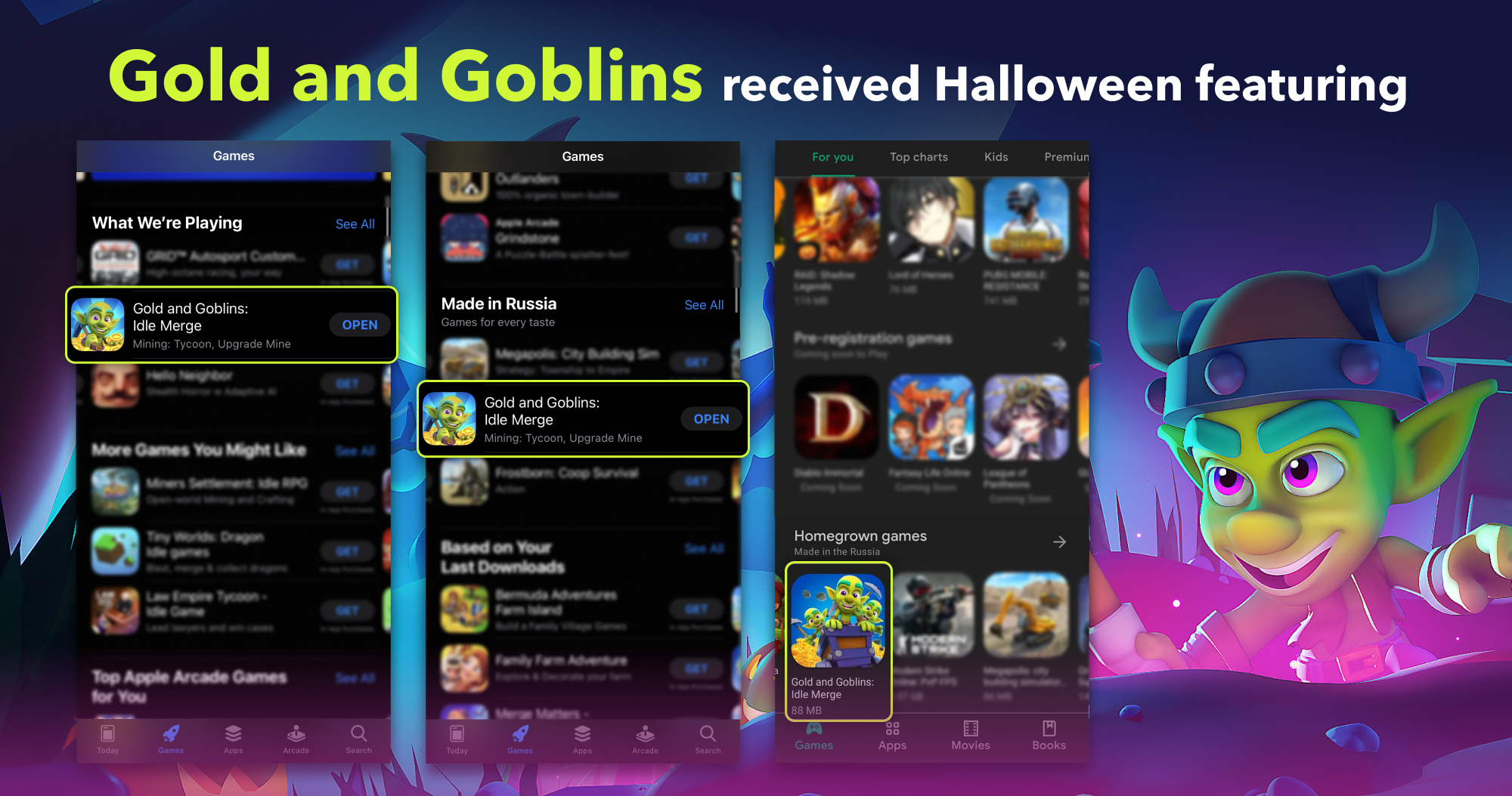 Gold and Goblins Received Halloween Featuring - AppQuantum - Mobile Game  Publisher